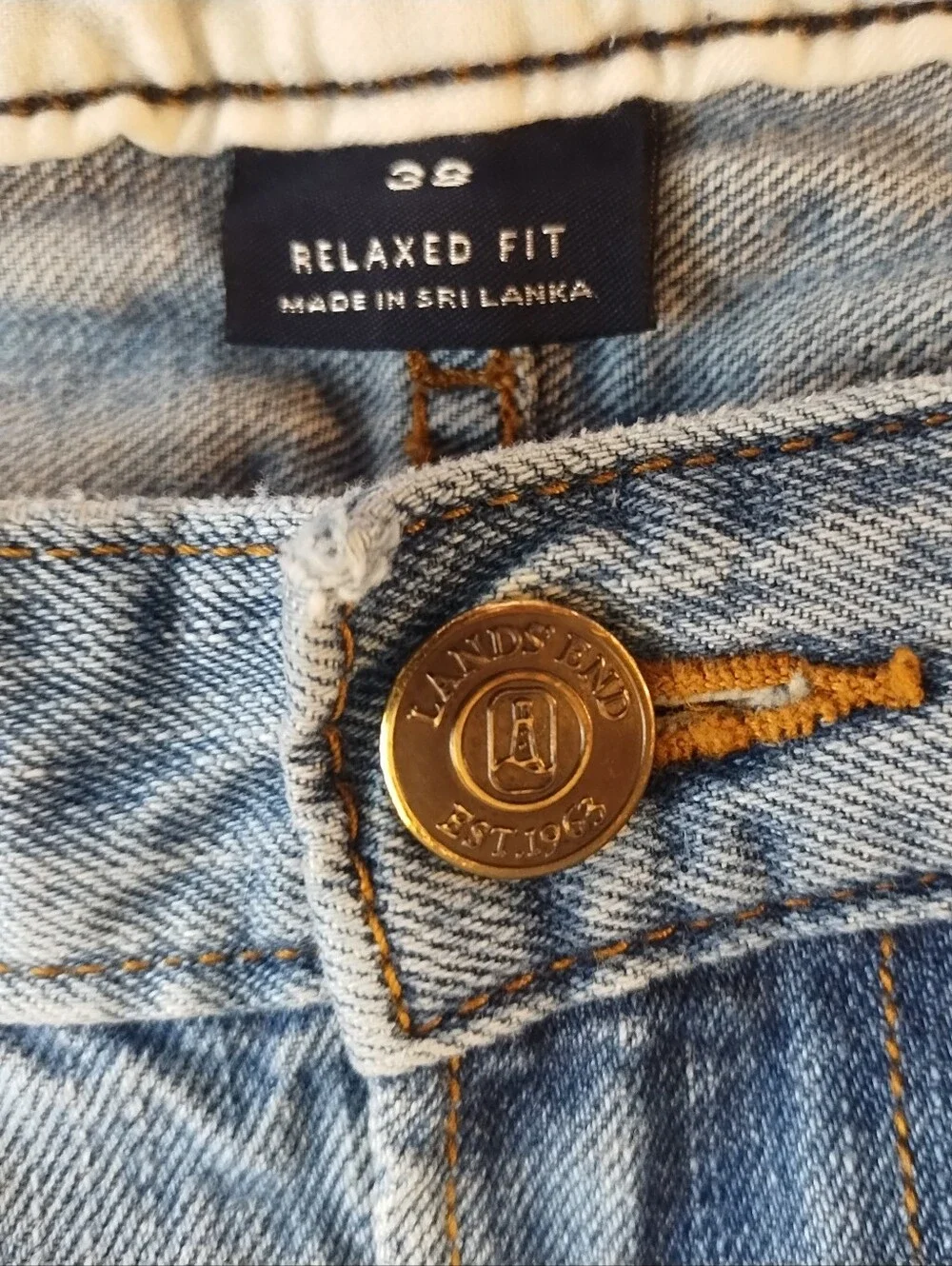 Lands End 90s Vintage Relaxed Fit Jeans Light Wash